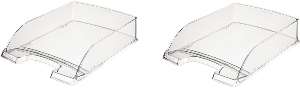 2x Półka na dokumenty Leitz Plus, A4, plastikowa, przezroczysty