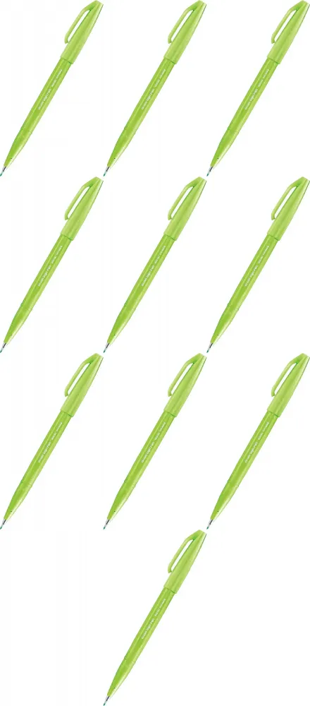 10x Pisak pędzelkowy do kaligrafii Pentel Brush Sign Pen SES15C, 2.07mm, seledynowy