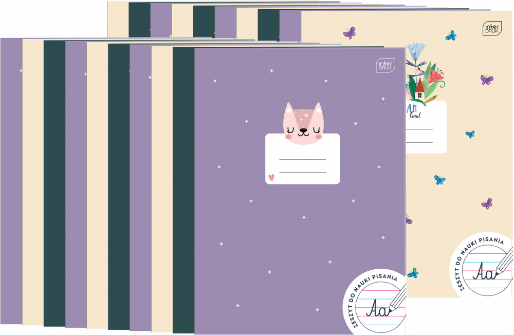 20x Zeszyt w wąskie kolorowe linie Interdruk UV Girls, A4, 32 kartki, mix wzorów