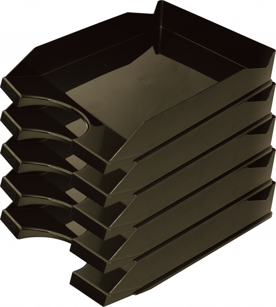 5x półka na dokumenty na biurko Office Products, A4, plastikowa, czarny