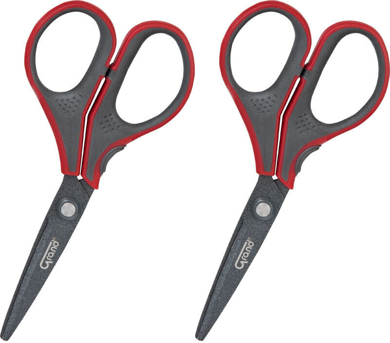 2x Nożyczki biurowe Grand GR-8525, teflonowe, 13cm, szaro-czerwony