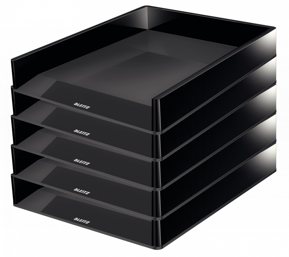 5x Półka na dokumenty Leitz Wow, A4, plastikowa, czarny (2 odcienie)