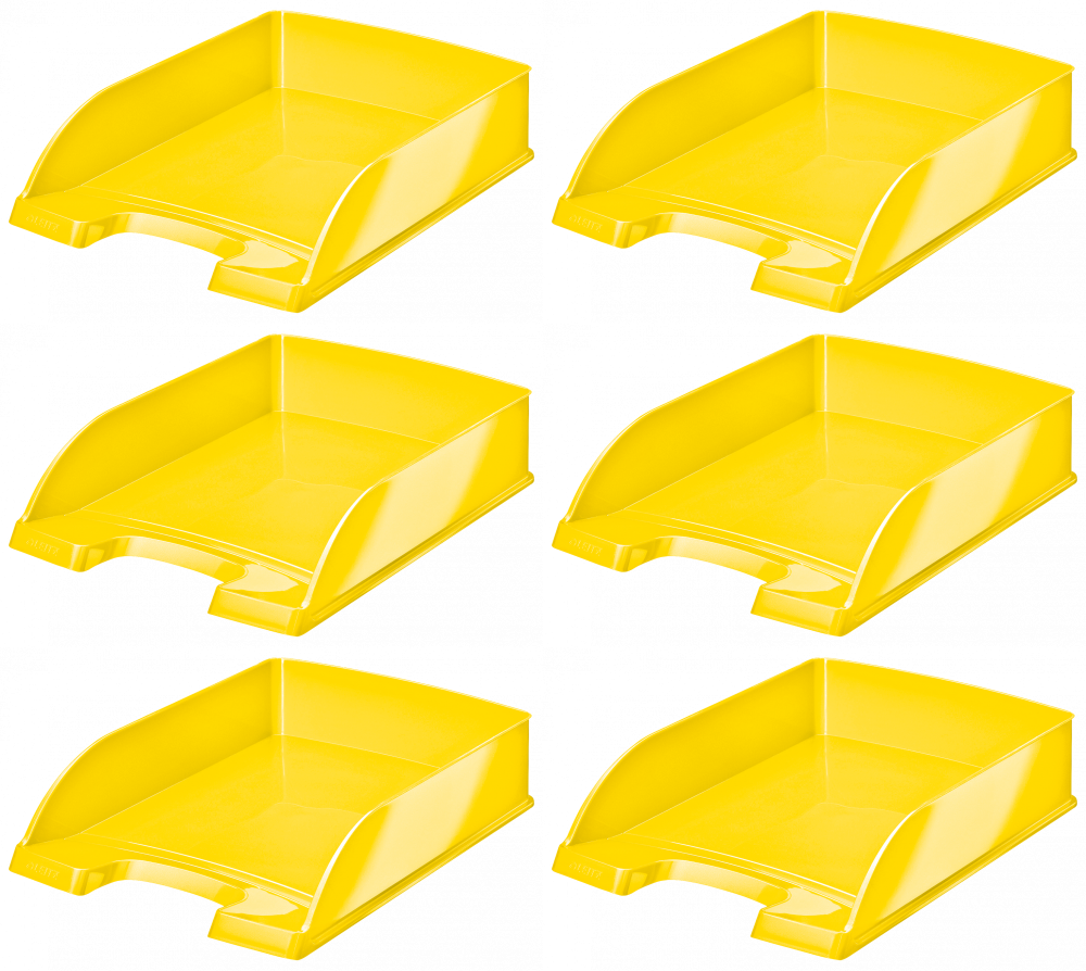 6x Półka na dokumenty Leitz Plus Wow, A4, plastikowa, żółty