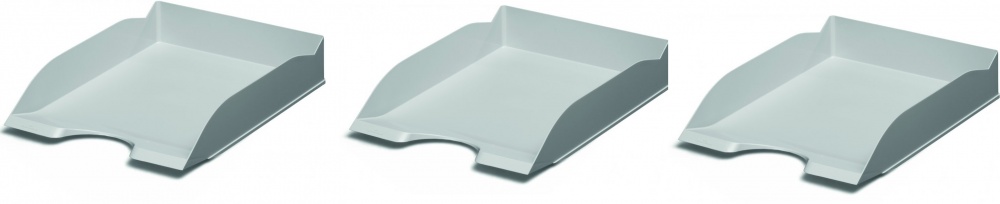 3x Półka na dokumenty Durable ECO, A4, plastikowa, szary