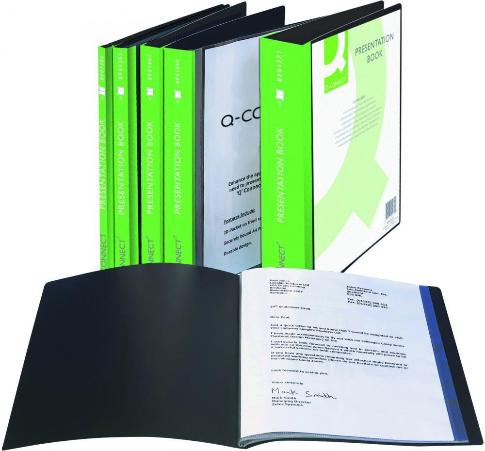 Album ofertowy Q-Connect, A4, 100 koszulek, czarny