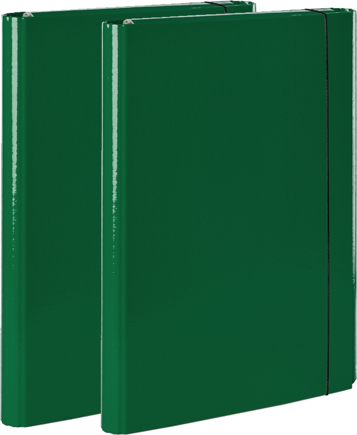 2x Teczka skrzydłowa z gumką VauPe, A4, 40mm, zielony