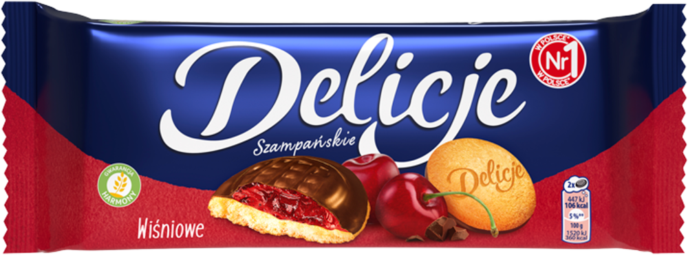 Ciastka Delicje szampańskie Mondelez, wiśniowy, 147g