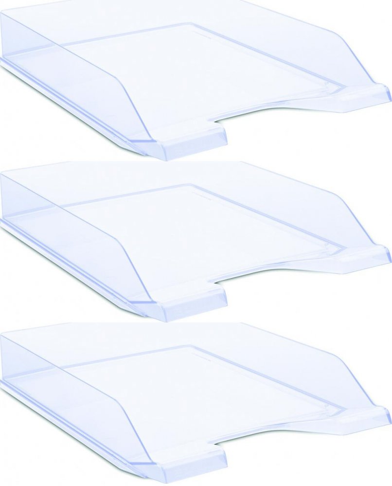 3x Półka na dokumenty Donau, A4, plastikowa, przezroczysty