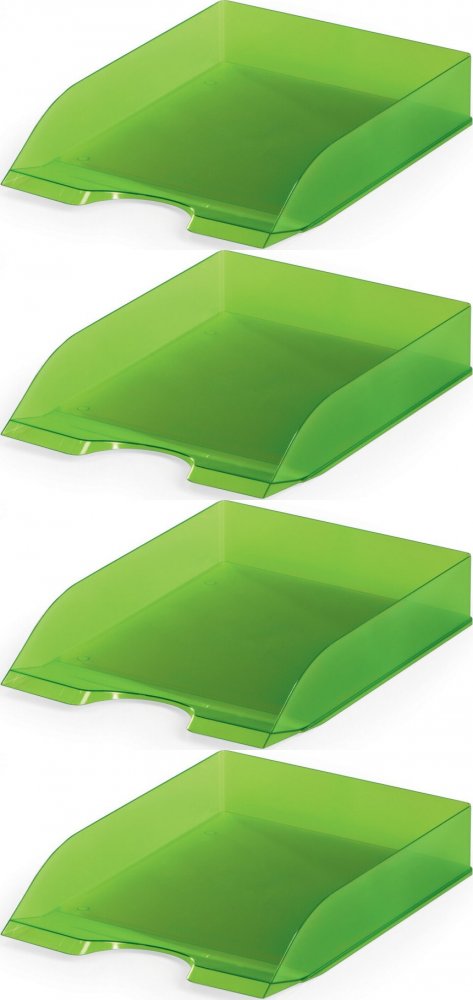 4x Półka na dokumenty Durable Basic, A4, plastikowa, jasnozielony