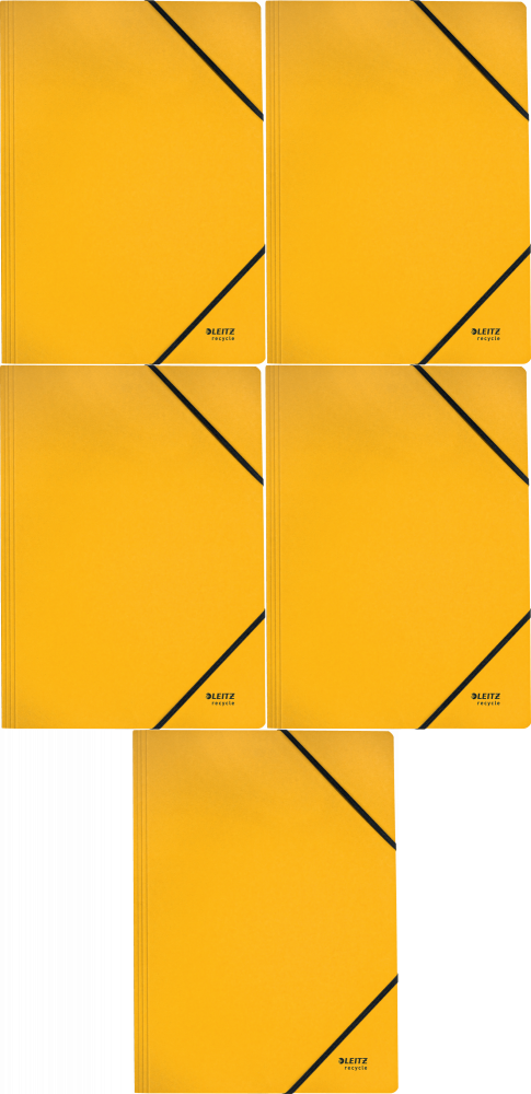 5x Teczka kartonowa z gumką Leitz Recycle, A4, 2mm, żółty
