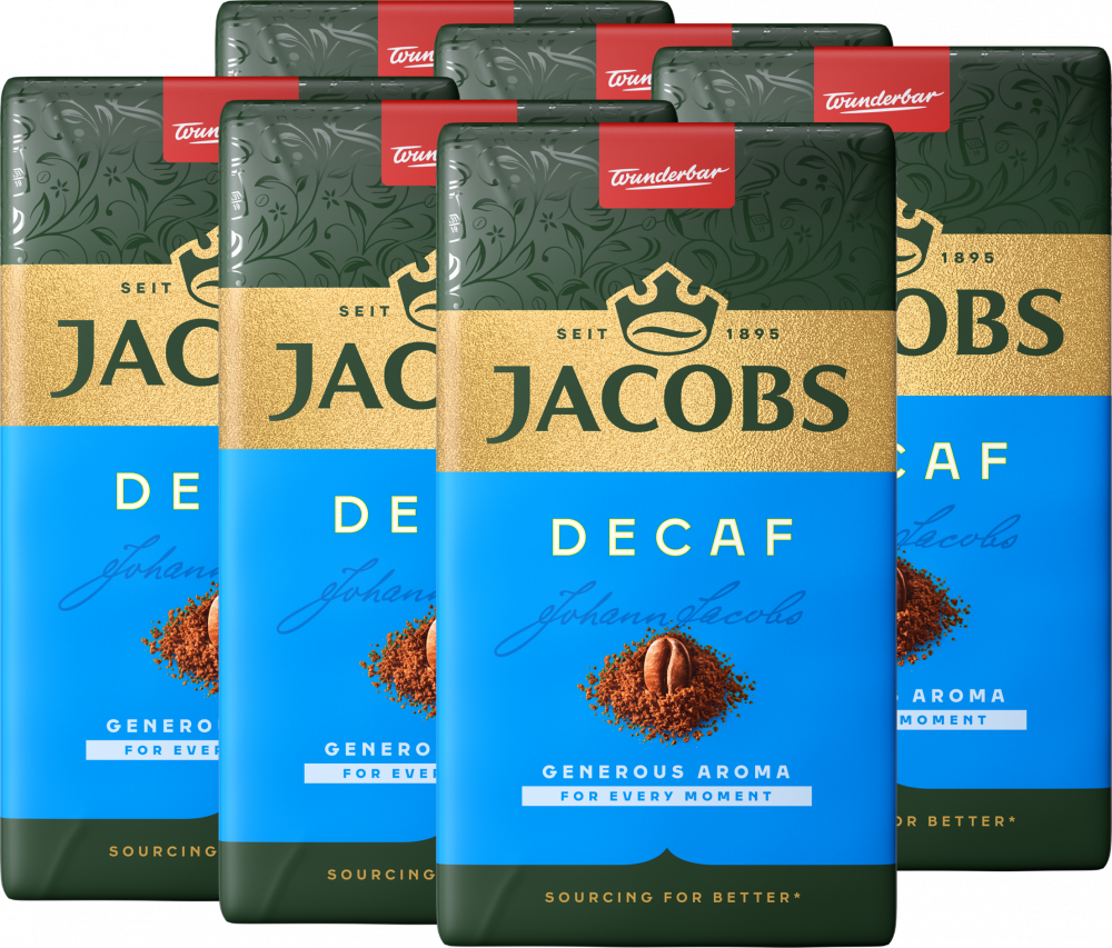 6x Kawa bezkofeinowa Jacobs Kronung Decaff, mielona, 250g