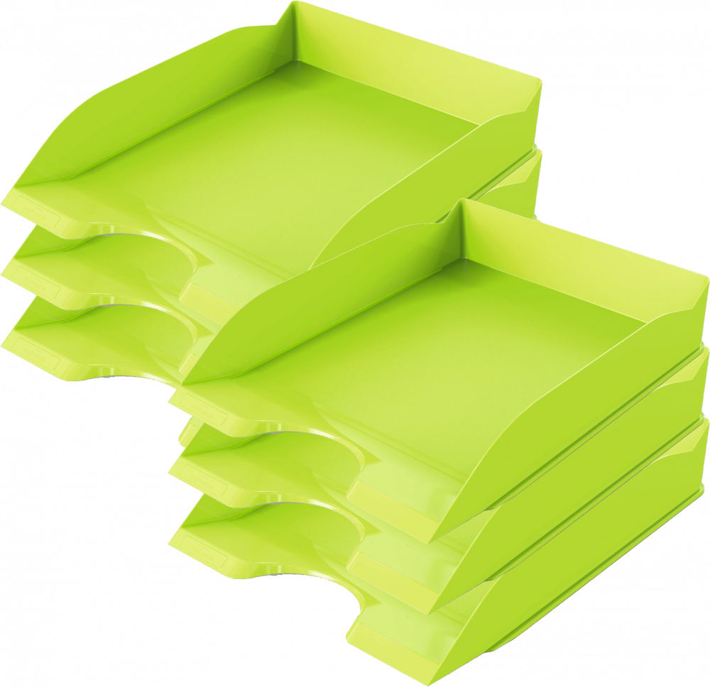 6x Półka na dokumenty Durable Basic, A4, plastikowa, zielony