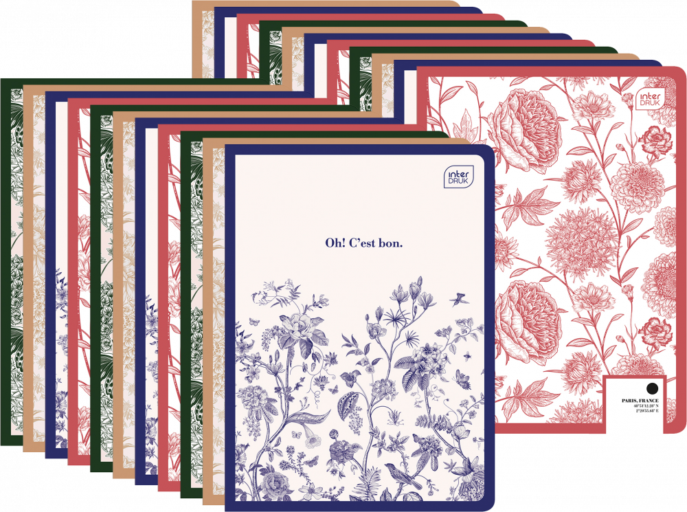 30x Zeszyt w kratkę Interdruk UV Girls, A5, 60 kartek, mix wzorów