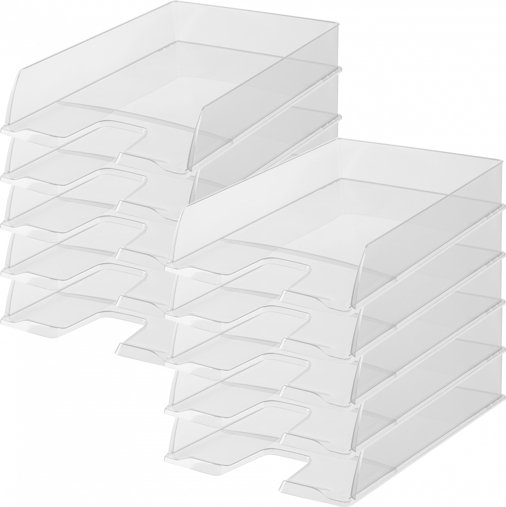 10x Półka na dokumenty Esselte, A4, plastikowa, przezroczysty