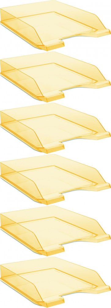 6x Półka na dokumenty Donau, A4, plastikowa, pomarańczowy