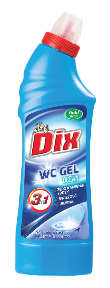Żel do czyszczenia WC Gold Drop Dix, morski, 0.75l