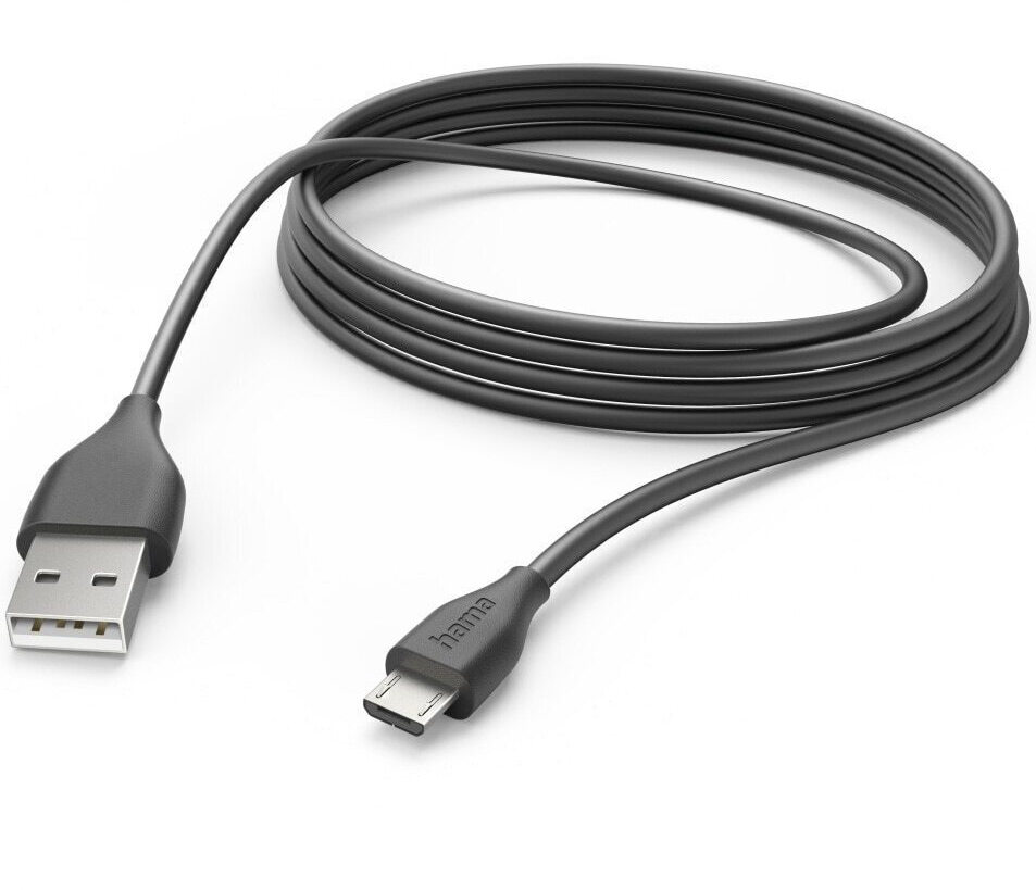 Kabel USB A/ micro USB Data Hama, 2.0, 3m, czarny