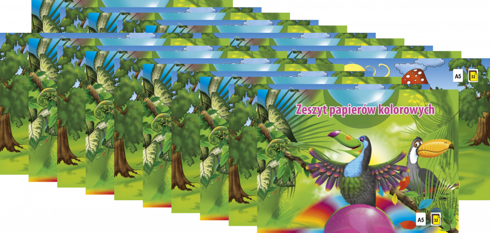 20x Zeszyt papierów kolorowych Kreska, A5, 32 kartki, mix kolorów