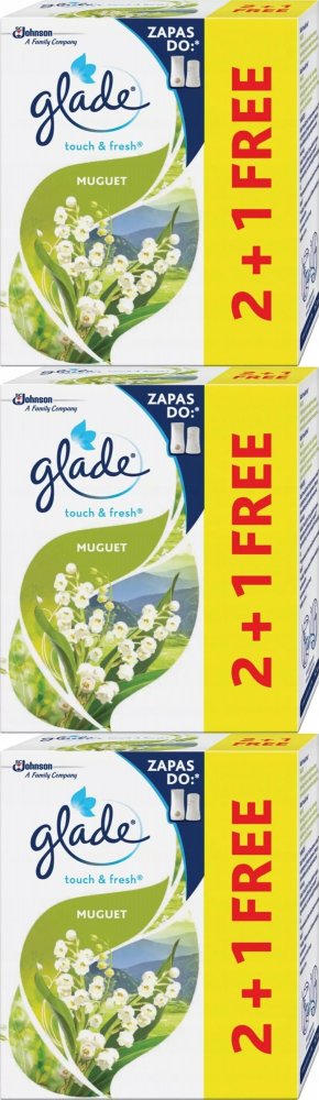 3x Wkład do odświeżacza automatycznego Glade by Brise Touch & Fresh, konwalia, 3x10ml - zapas