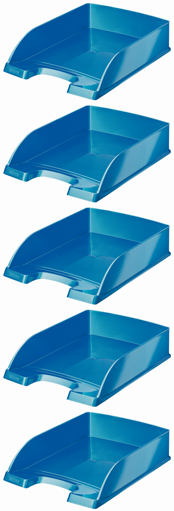 5x Półka na dokumenty Leitz Wow Plus, A4, plastikowa, niebieski