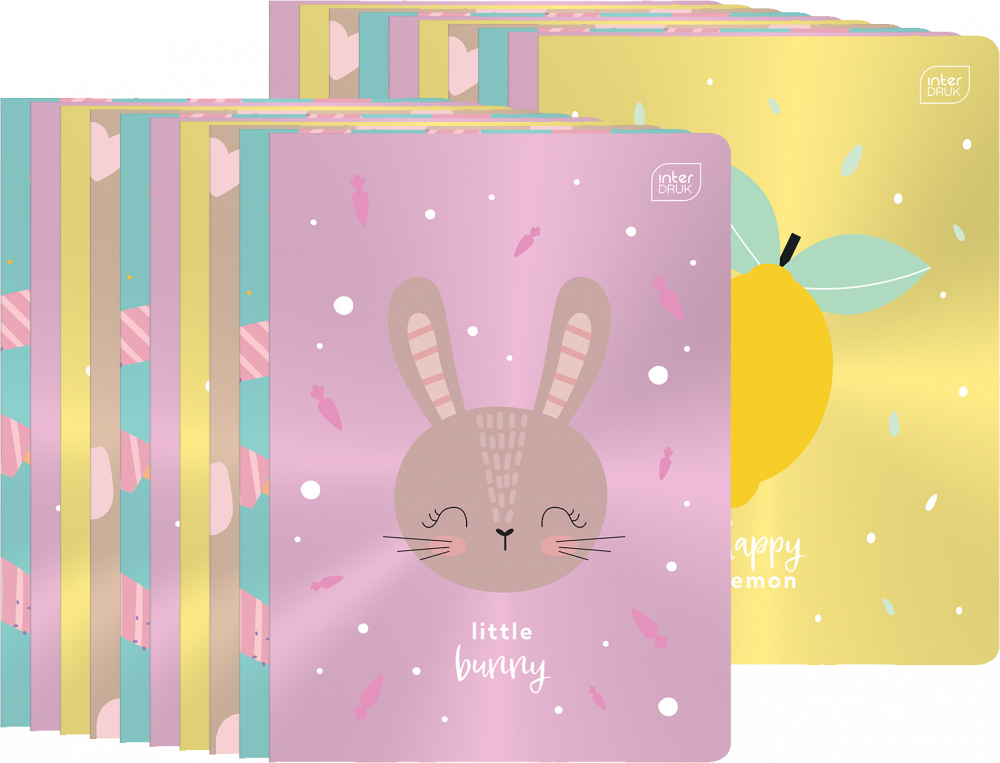 20x Zeszyt w wąskie linie Interdruk Metallic, A5, 16 kartek, mix wzorów