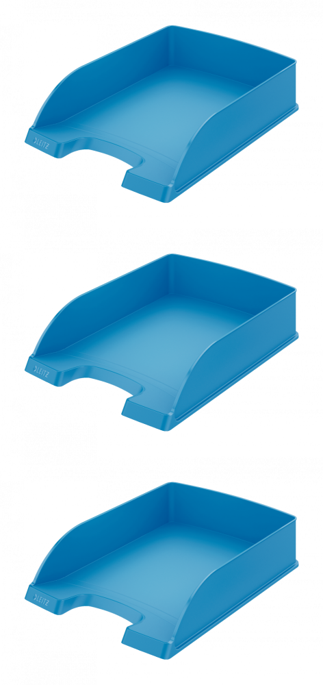 3x Półka na dokumenty Leitz Plus Standard, A4, plastikowa, jasnoniebieski