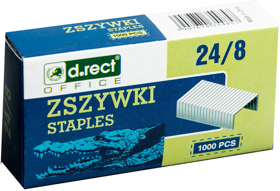 Zszywki D.Rect, 24/8, 1000 sztuk, srebrny