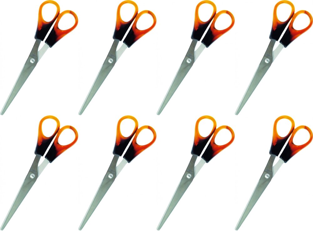 8x Nożyczki biurowe Grand, 16cm, bursztynowy