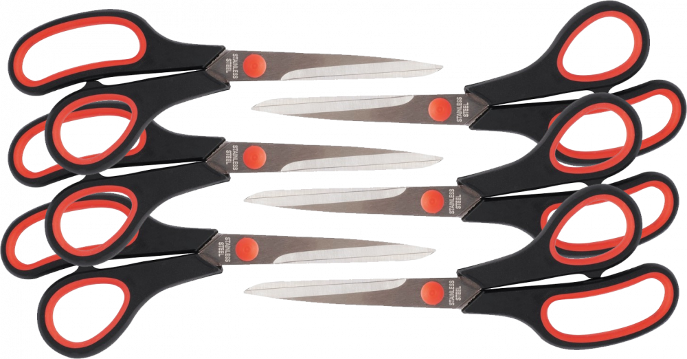 6x Nożyczki biurowe D.Rect SG -210, 21cm, czarny