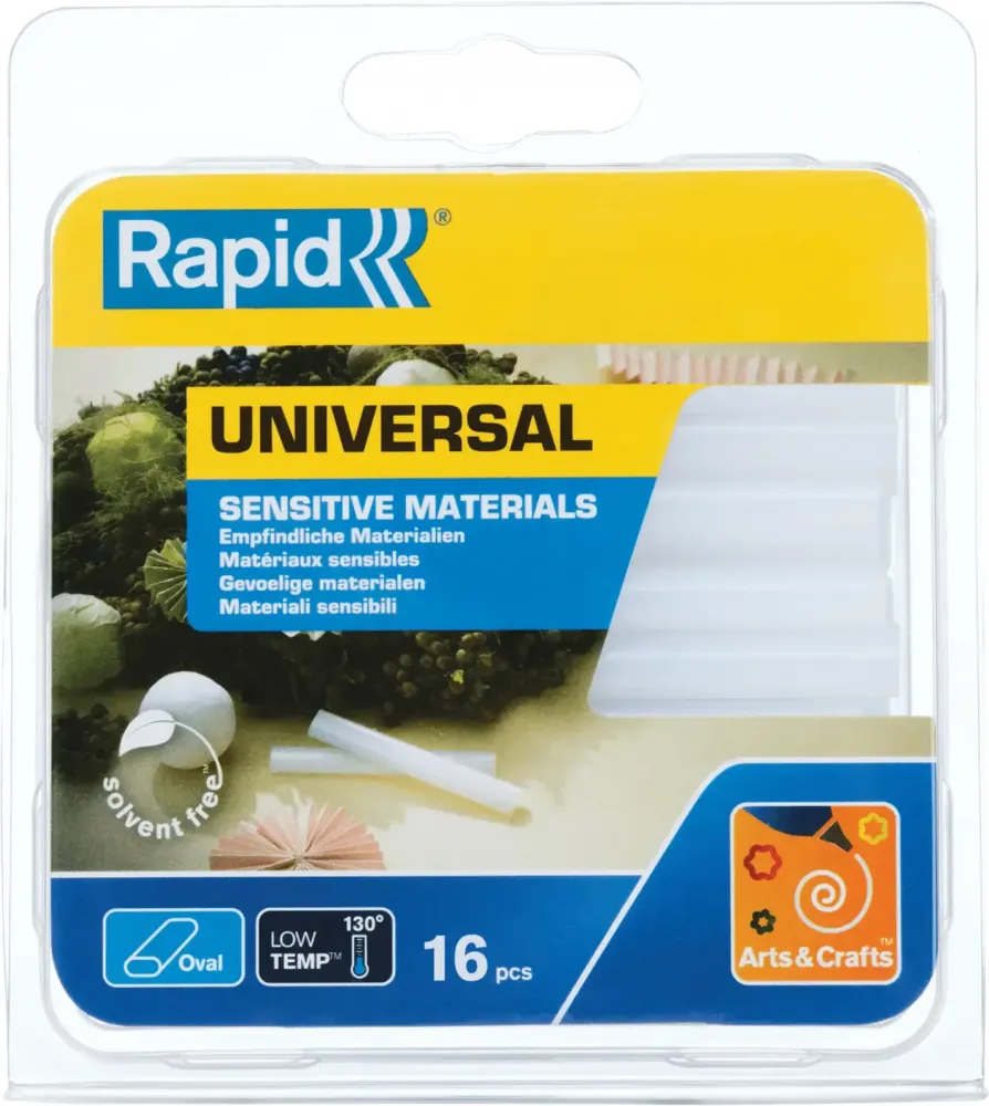 Wkład klejowy w sztyfcie Rapid, do pistoletu EG130, owalny, 16 sztuk, 125g, przezroczysty