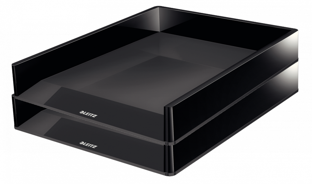 2x Półka na dokumenty Leitz Wow, A4, plastikowa, czarny (2 odcienie)