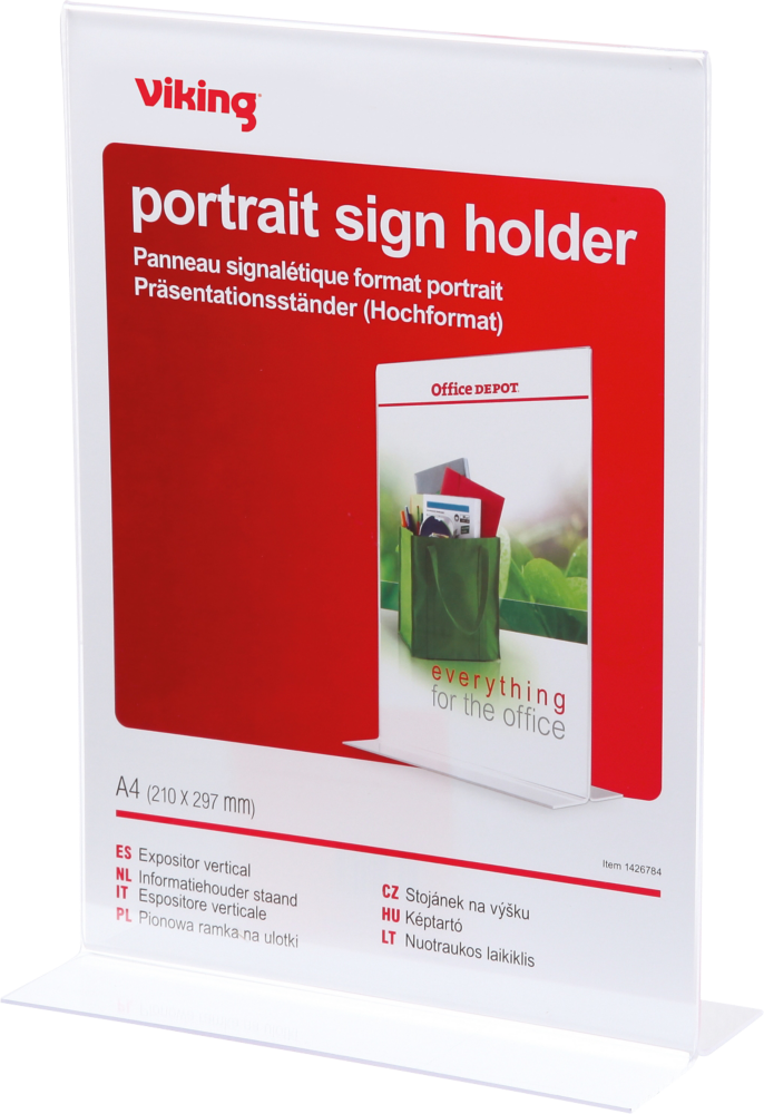 Stojak na prospekty Viking, typ T, A4, przezroczysty