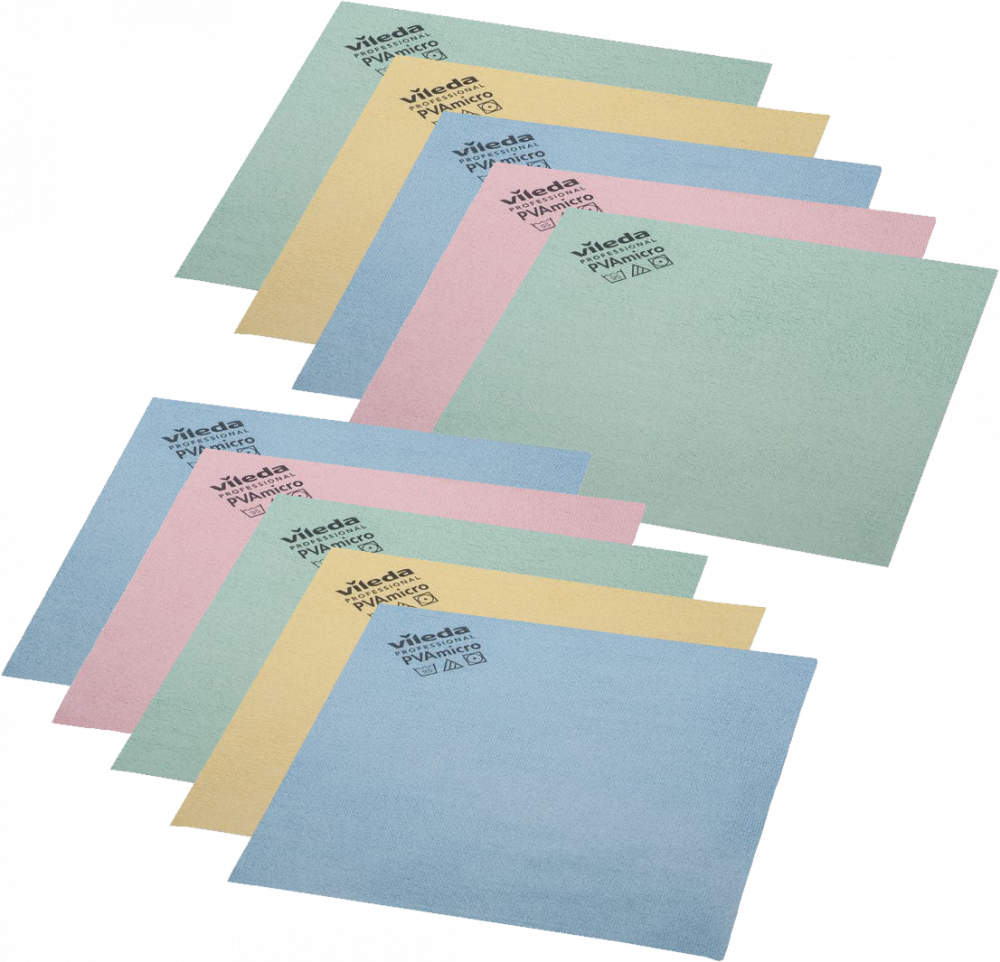 10x Ścierka Vileda Professional PVA micro, mikrowłókna PVA, 35x38cm, 1 sztuka, mix kolorów