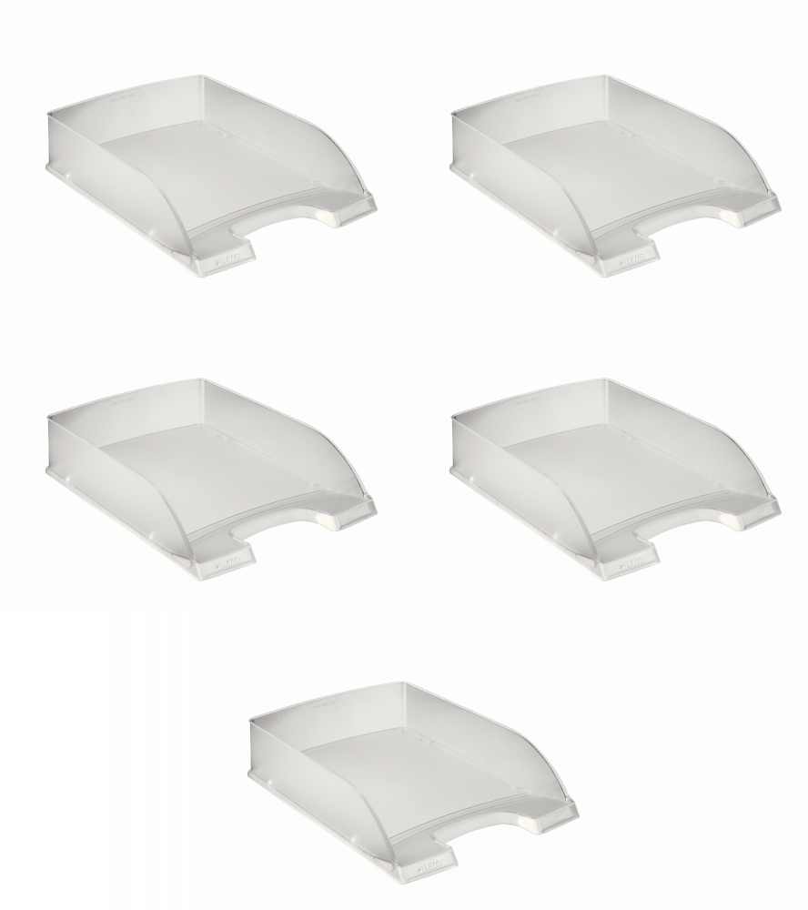 5x Półka na dokumenty Leitz Plus Standard, A4, plastikowa, przezroczysty