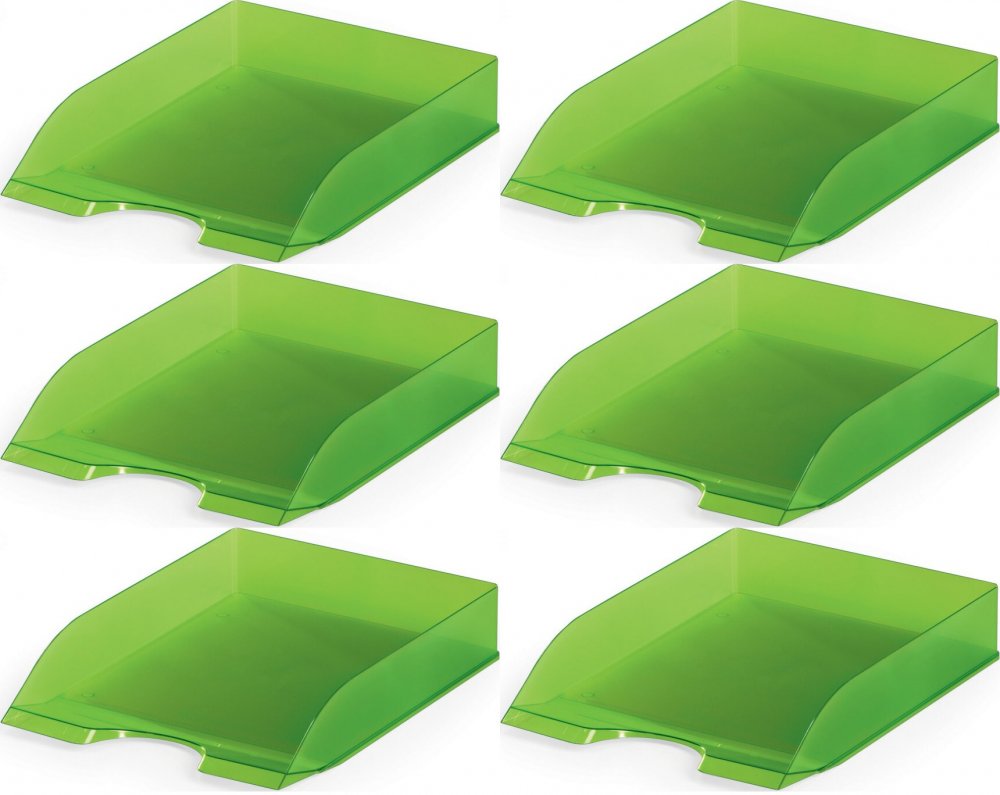 6x Półka na dokumenty Durable Basic, A4, plastikowa, jasnozielony