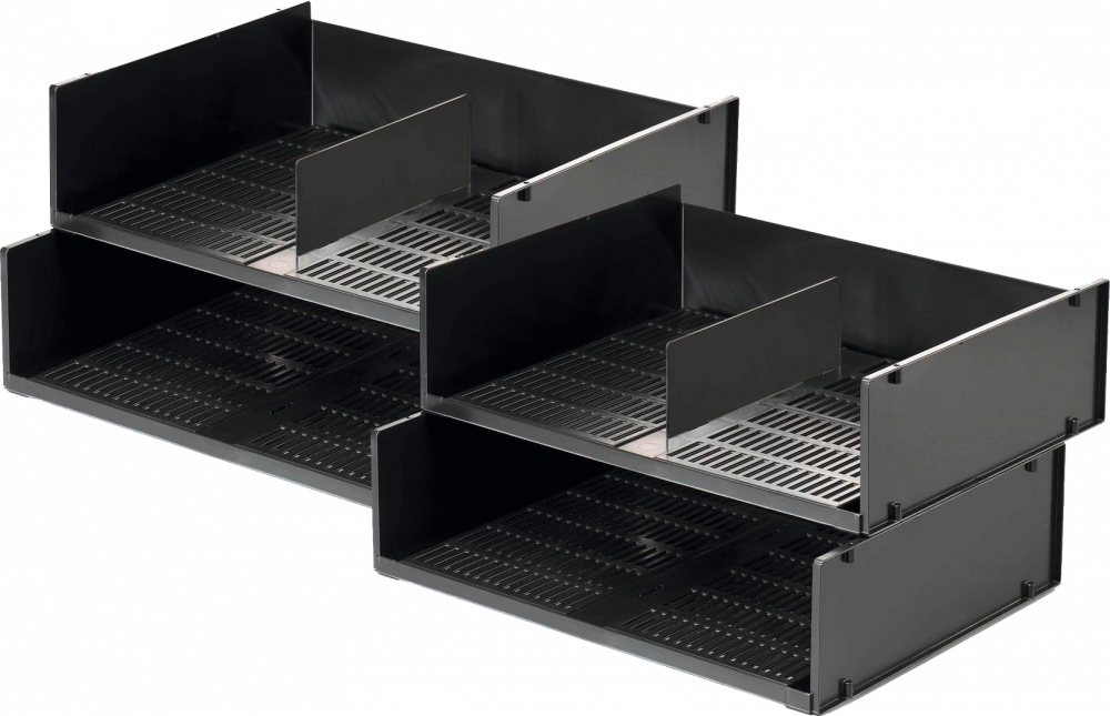 4x Półka na dokumenty Optimo Durable, A3, w poziomie, 436x105x333mm, plastikowa, antracytowy