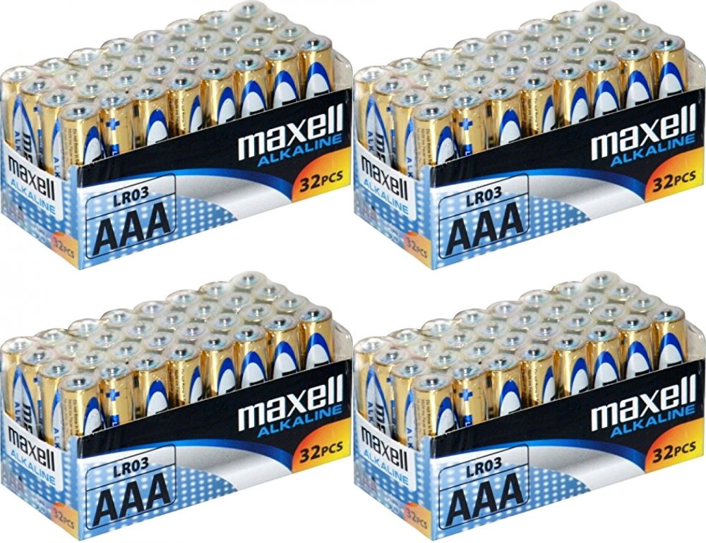 4x Bateria alkaliczna Maxell, AAA, 32 sztuki