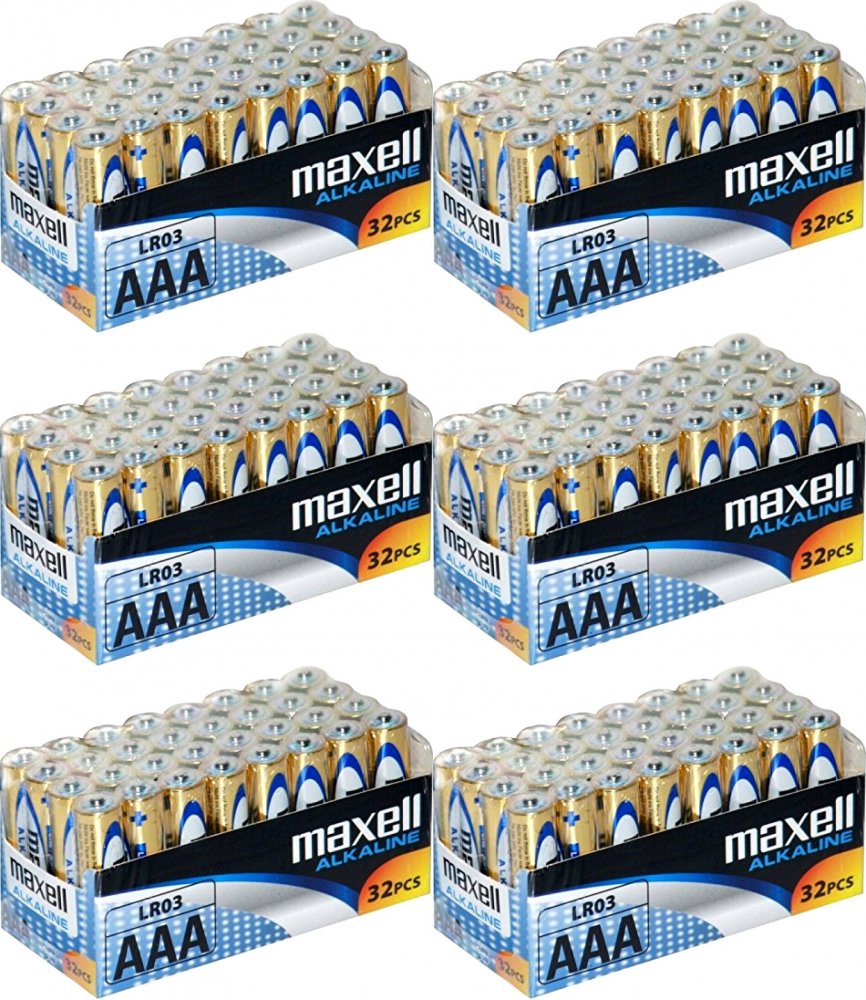 6x Bateria alkaliczna Maxell, AAA, 32 sztuki