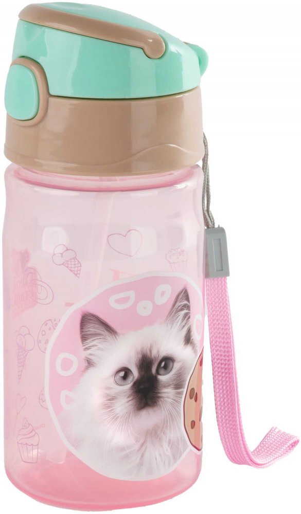 Bidon na wodę Cleo&Frank, 330ml, przezroczysty różowy