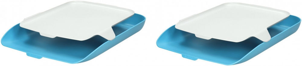 2x Półka na dokumenty z organizerem Leitz Cosy, A4, niebieski