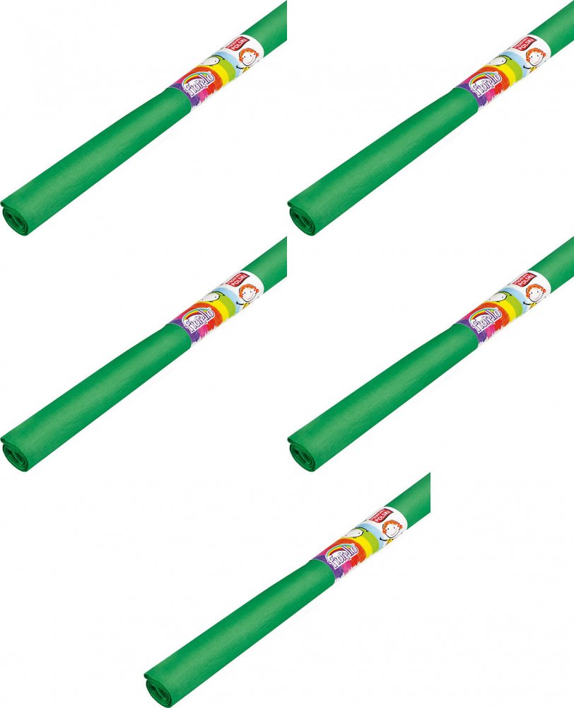 5x Bibuła marszczona Fiorello, 200x50 cm, 10 sztuk, ciemny zielony