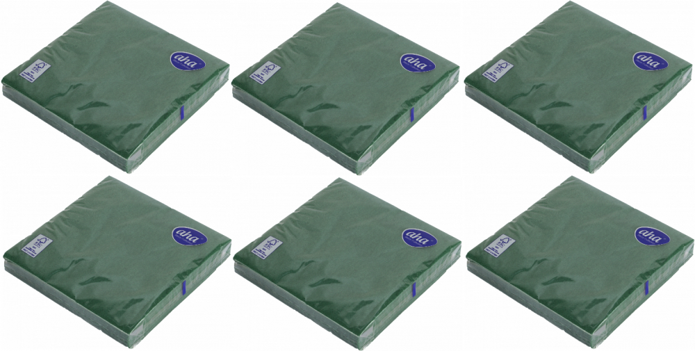 6x serwetki stołowe A-ha, 3-warstwowe, 33x33cm, 20 sztuk, zielony