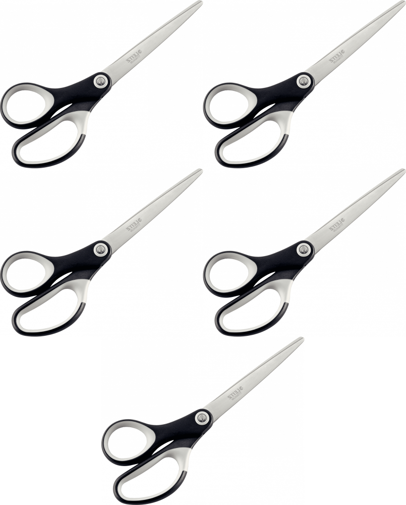 5x Nożyczki Leitz tytanowe, 18cm, czarny