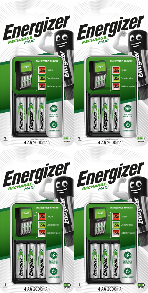 4x Ładowarka Energizer Maxi Power Plus, 2000mAh, 4 kanały, czarny