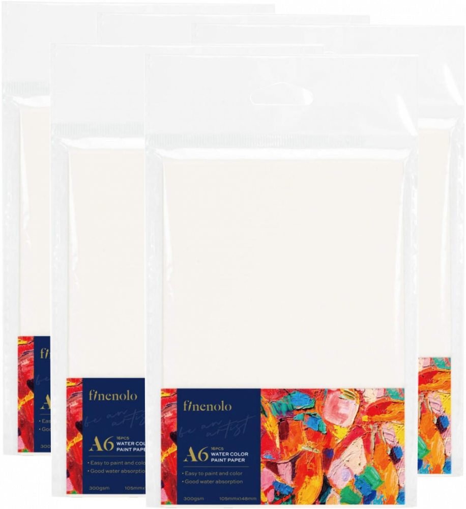 5x Papier akwarelowy Deli Finenolo, A6, 300g/m2, 16 kartek, biały