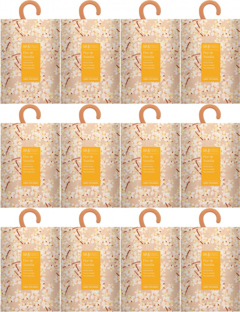 12x Saszetka zapachowa do szafy Mikaromas, kwiat wanilii, 100ml