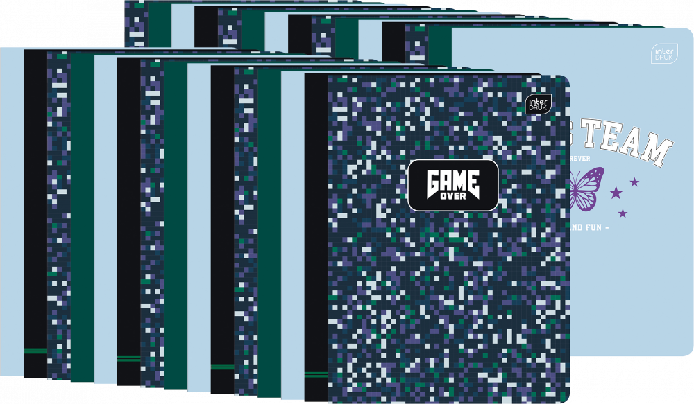 30x Zeszyt w linie Interdruk UV Mix 2, A5, 32 kartki, mix wzorów