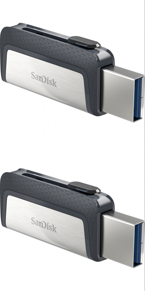 2x Pendrive SanDisk Ultra Dual Drive, USB 3.1, 64GB, srebrno-szary