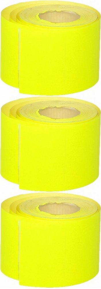 3x Etykiety cenowe Studio Cen, 45x30mm, 400 sztuk, rolka, żółty