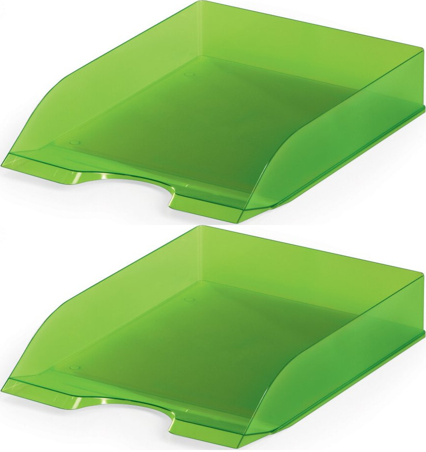 2x Półka na dokumenty Durable Basic, A4, plastikowa, jasnozielony